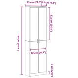 Wardrobe with Shelf White 55 x 25 x 189 cm Engineered Wood - Extra Image