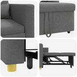 Pull out Sofa Bed Single Dark grey 90 x 165 x 87 cm Fabric - Low Angle