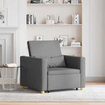Pull out Sofa Bed Single Dark grey 90 x 165 x 87 cm Fabric