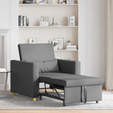 Pull out Sofa Bed Single Dark grey 90 x 165 x 87 cm Fabric - Side View