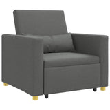 Pull out Sofa Bed Single Dark grey 90 x 165 x 87 cm Fabric - Front View