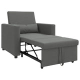 Single Sofa Bed Reclining Dark grey 90 x 165 x 87 cm Fabric - Top-Down View
