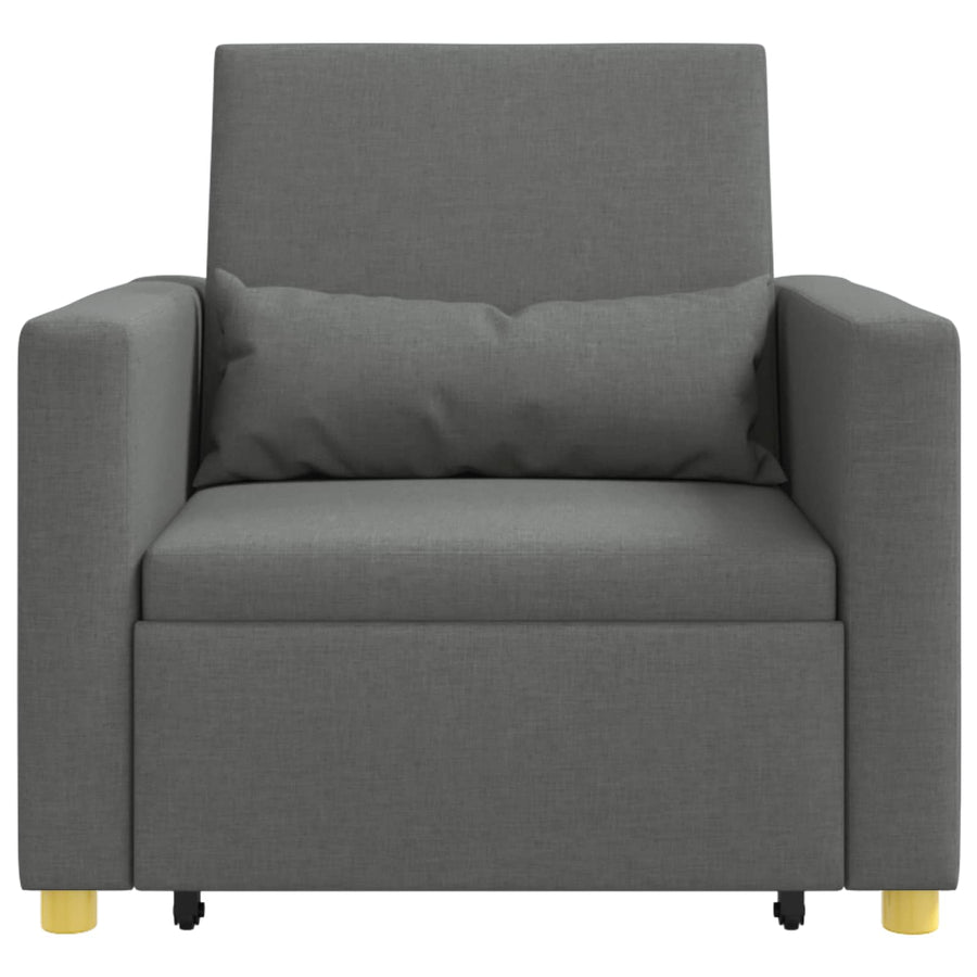 Pull out Sofa Bed Single Dark grey 90 x 165 x 87 cm Fabric