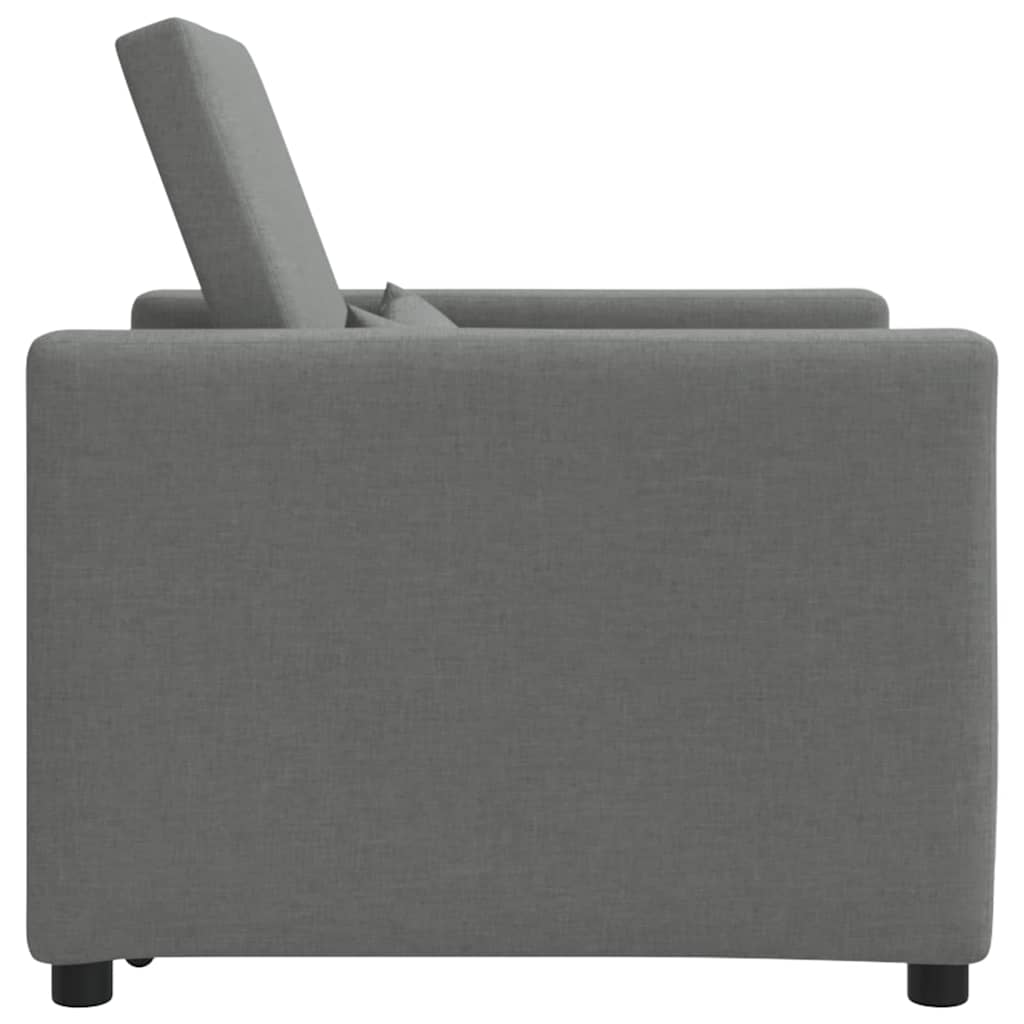 Single Sofa Bed Reclining Dark grey 90 x 165 x 87 cm Fabric