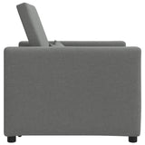 Single Sofa Bed Reclining Dark grey 90 x 165 x 87 cm Fabric - Rear View