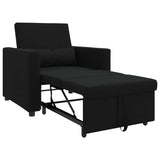 Single Sofa Bed Reclining Black 90 x 165 x 87 cm Fabric - Top-Down View