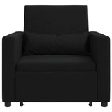 Single Sofa Bed Reclining Black 90 x 165 x 87 cm Fabric - 45-Degree Angle