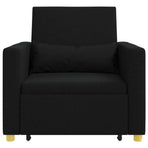 Pull out Sofa Bed Single Black 90 x 165 x 87 cm Fabric
