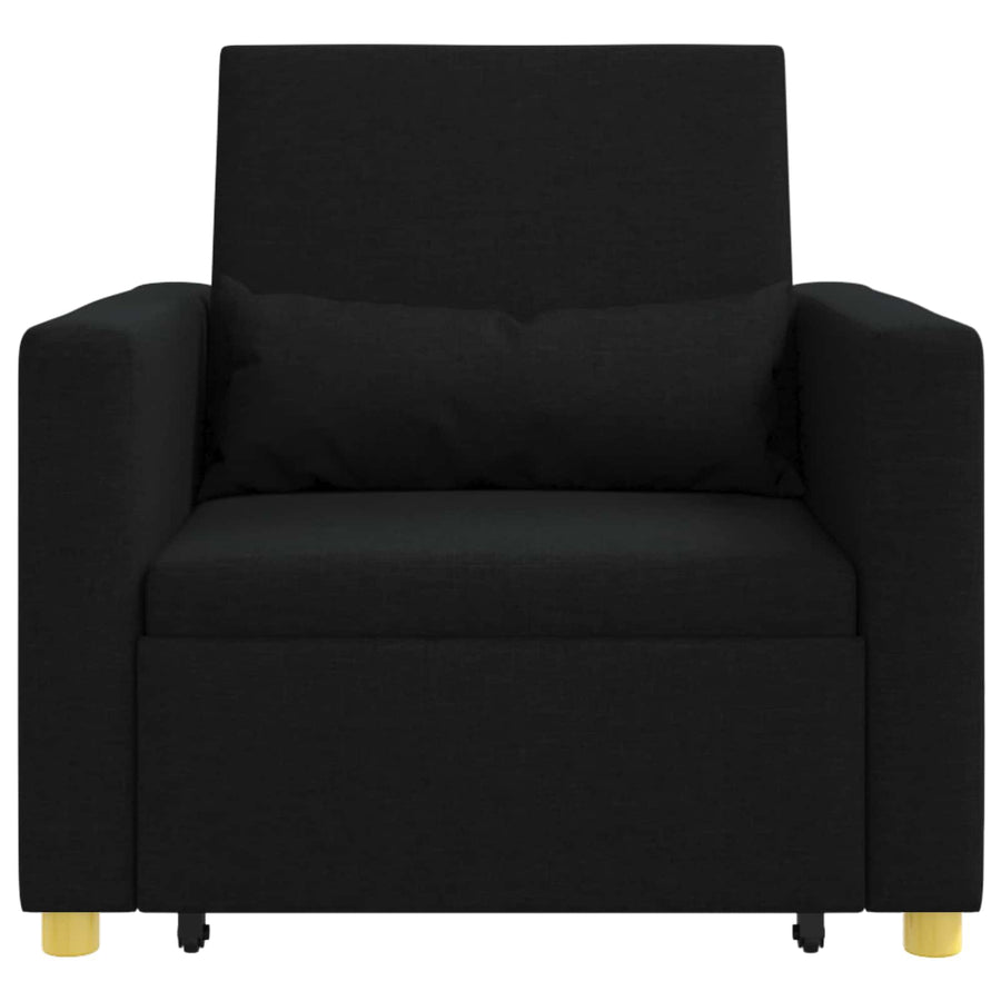 Pull out Sofa Bed Single Black 90 x 165 x 87 cm Fabric
