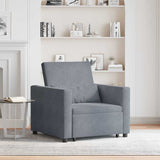 Single Sofa Bed Reclining Dark grey 90 x 165 x 87 cm Velvet