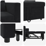 Pull out Sofa Bed Single with Wheels Black Velvet