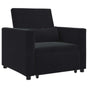 Pull out Sofa Bed Single with Wheels Black Velvet