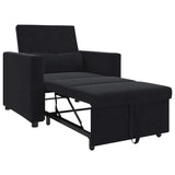 Single Sofa Bed Reclining Black 90 x 165 x 87 cm Velvet - Top-Down View