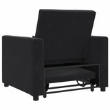 Single Sofa Bed Reclining Black 90 x 165 x 87 cm Velvet - Close-Up Angle