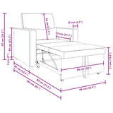 Pull out Sofa Bed Single with Wheels Black Velvet - Extra Image
