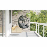 Hanging Egg Chair Anthracite 91.5 x 54.5 x 107 cm Poly Rattan - Top-Down View