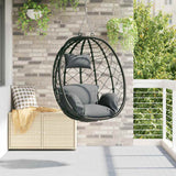 Hanging Egg Chair Anthracite 91.5 x 54.5 x 107 cm Poly Rattan
