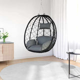 Hanging Egg Chair Anthracite 91.5 x 54.5 x 107 cm Poly Rattan