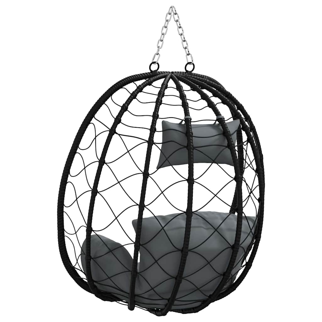 Hanging Egg Chair Anthracite 91.5 x 54.5 x 107 cm Poly Rattan