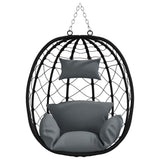 Hanging Egg Chair Anthracite 91.5 x 54.5 x 107 cm Poly Rattan