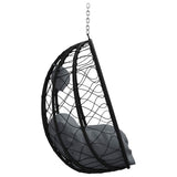 Hanging Egg Chair Anthracite 91.5 x 54.5 x 107 cm Poly Rattan
