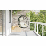 Hanging Egg Chair Cream white 91.5 x 54.5 x 107 cm Poly Rattan