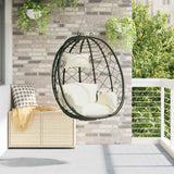 Hanging Egg Chair Cream white 91.5 x 54.5 x 107 cm Poly Rattan
