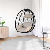 Hanging Egg Chair Manual Taupe 91.5 x 54.5 x 107 cm Poly Rattan