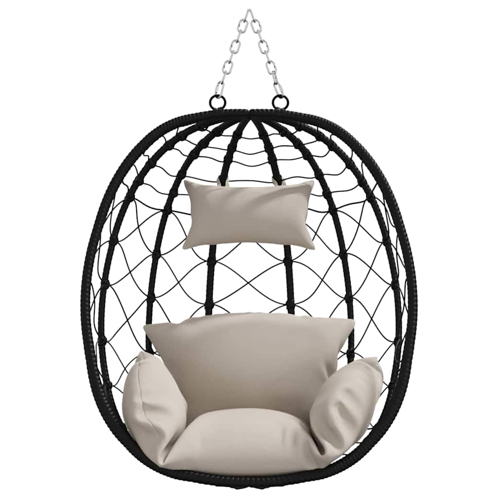 Hanging Egg Chair Manual Taupe 91.5 x 54.5 x 107 cm Poly Rattan