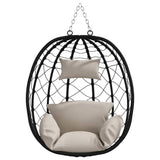 Hanging Egg Chair Manual Taupe 91.5 x 54.5 x 107 cm Poly Rattan