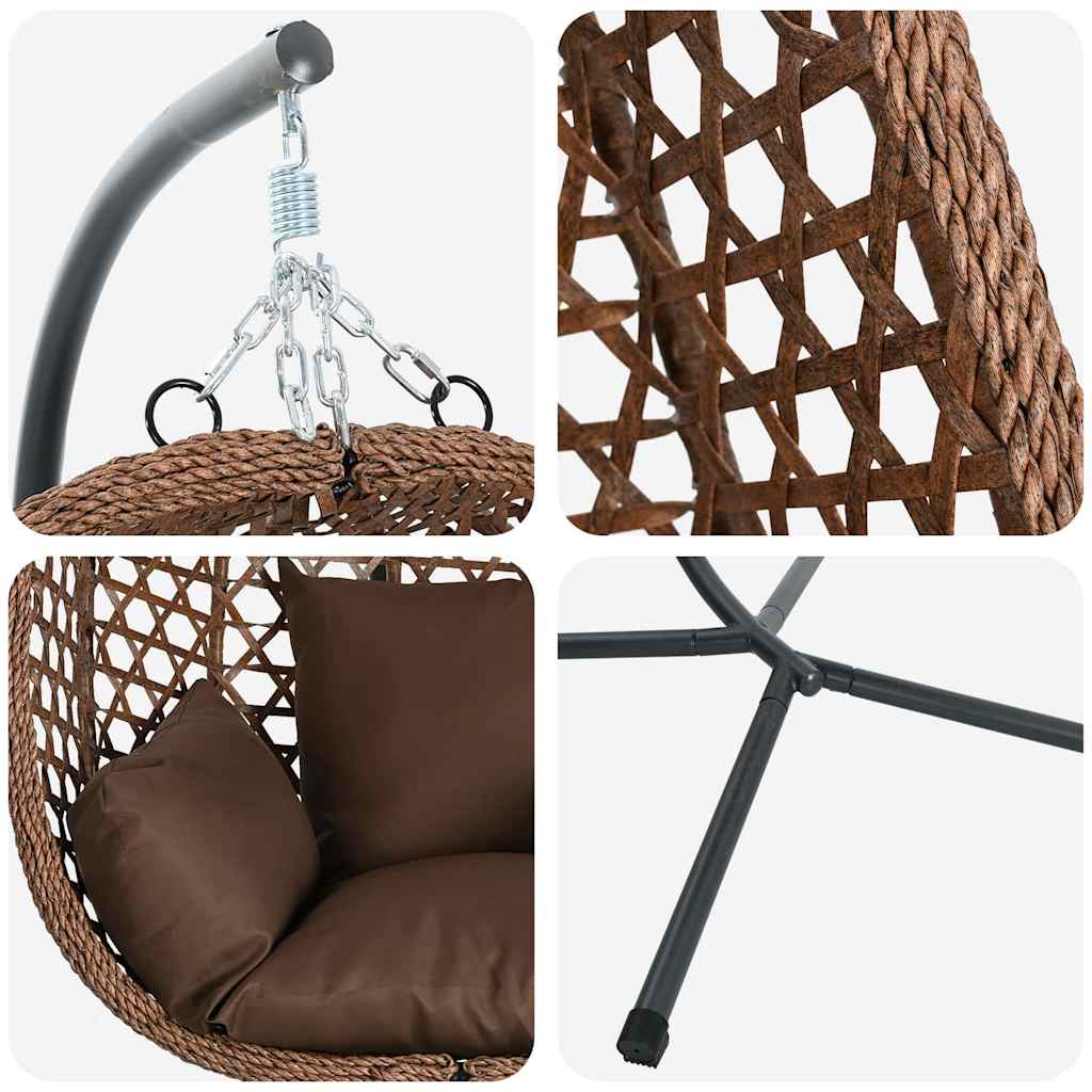 Hanging Egg Chair Folding Coffee 104 x 100 x 191 cm Poly Rattan