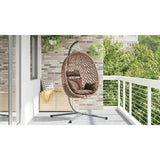 Hanging Egg Chair Folding Coffee 104 x 100 x 191 cm Poly Rattan - Top-Down View