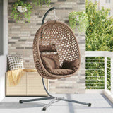 Hanging Egg Chair Folding Coffee 104 x 100 x 191 cm Poly Rattan