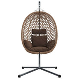 Hanging Egg Chair Folding Coffee 104 x 100 x 191 cm Poly Rattan - 45-Degree Angle