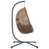 Hanging Egg Chair Folding Coffee 104 x 100 x 191 cm Poly Rattan - Rear View