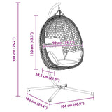 Hanging Egg Chair Folding Coffee 104 x 100 x 191 cm Poly Rattan
