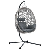 Hanging Egg Chair Manual Anthracite and grey 104 x 100 x 191 cm