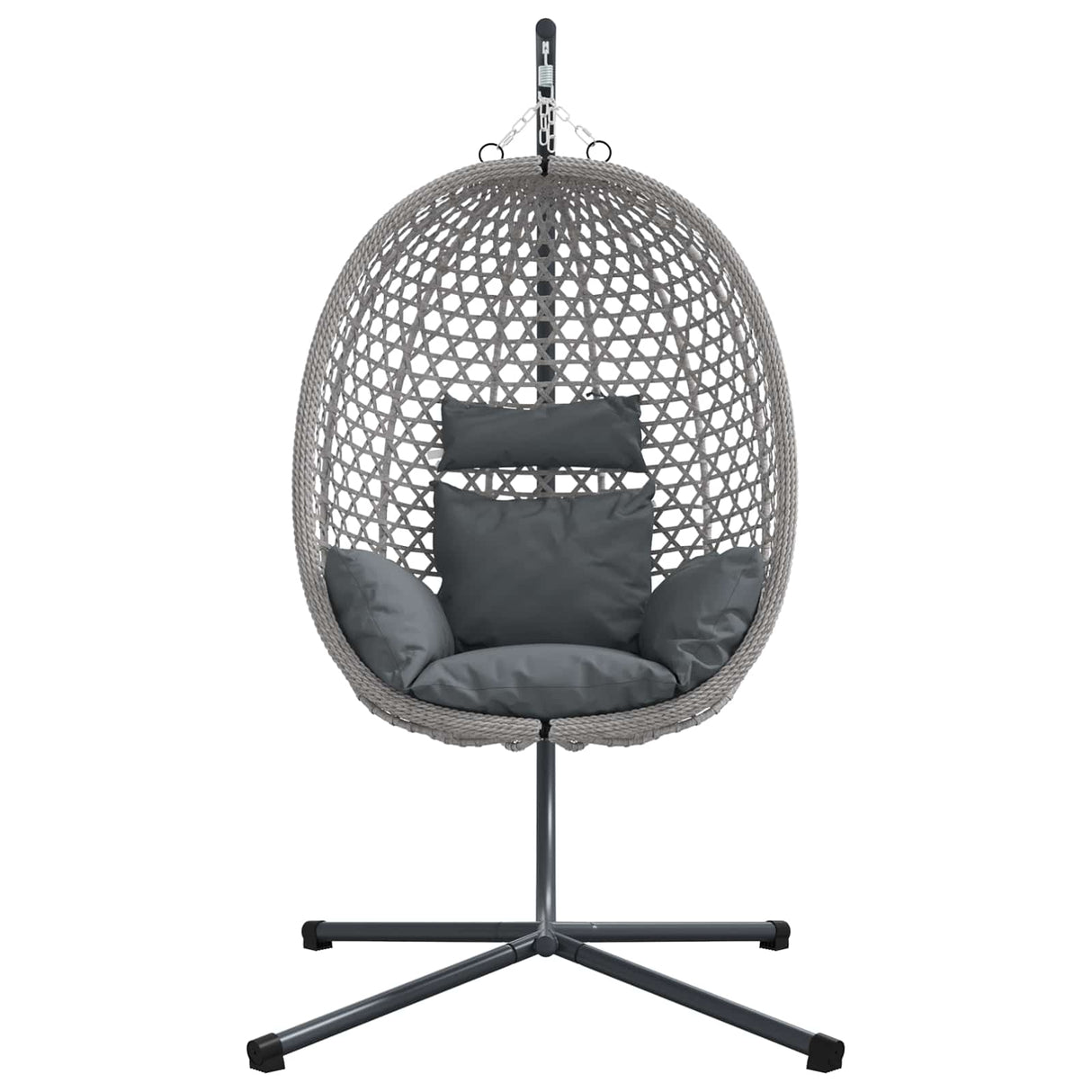 Hanging Egg Chair Manual Anthracite and grey 104 x 100 x 191 cm