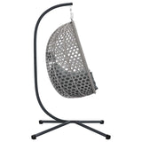 Hanging Egg Chair Manual Anthracite and grey 104 x 100 x 191 cm - 45-Degree Angle