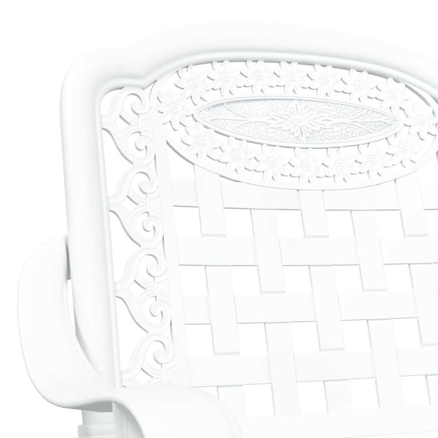 Garden Chair 2 pcs White Aluminium