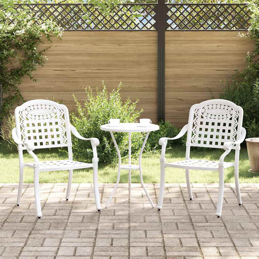Garden Chair 2 pcs White Aluminium