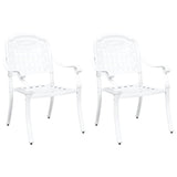 Garden Chair 2 pcs White 55 x 56.5 x 91cm Aluminium