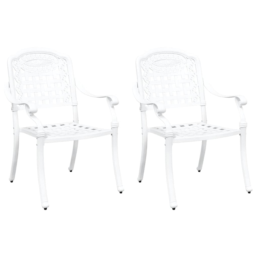 Garden Chair 2 pcs White Aluminium