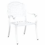Garden Chair 2 pcs White 55 x 56.5 x 91cm Aluminium - Side View
