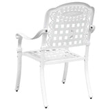 Garden Chair 2 pcs White 55 x 56.5 x 91cm Aluminium - Rear View