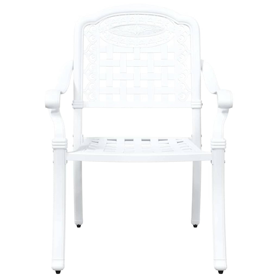 Garden Chair 2 pcs White Aluminium