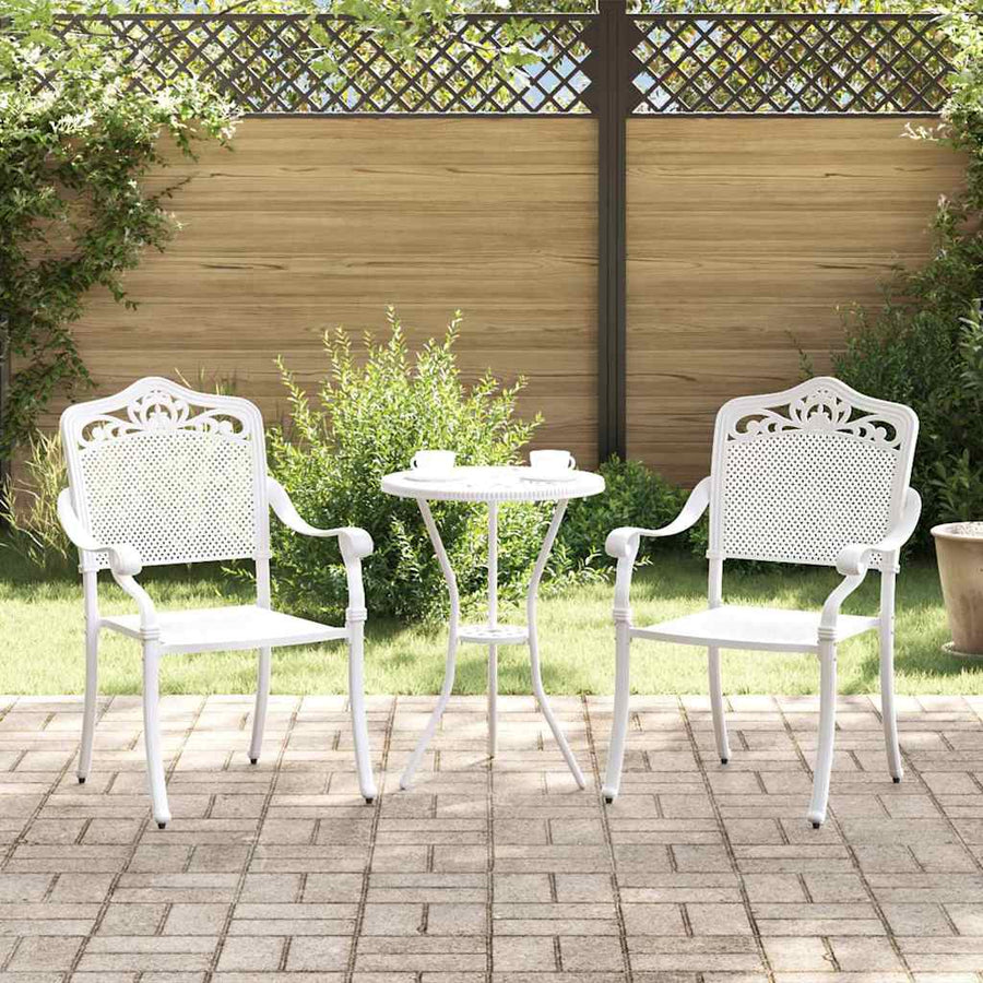 Garden Chair 2 pcs White Aluminium