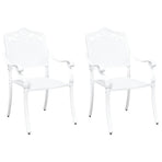 Garden Chair 2 pcs White Aluminium