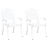 Garden Chair 2 pcs White 55 x 56.5 x 91cm Aluminium - Front View