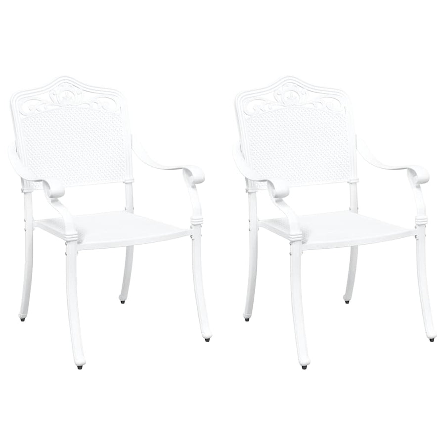 Garden Chair 2 pcs White Aluminium